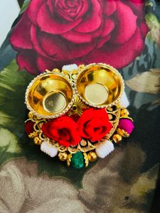 Decorative Diya Plate Haldi Kumkum New With Tag