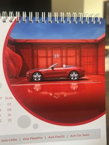 Table Calender , New, Cars