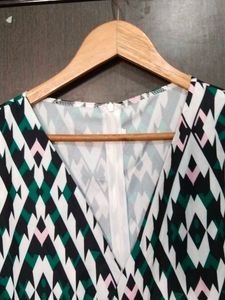 Patterned V-Neck Dress