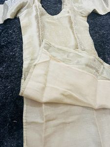 Golden Kurta With Self Print