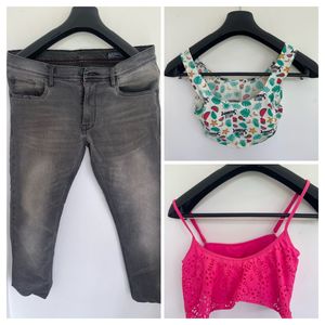 Two Crops And Jeans Combo