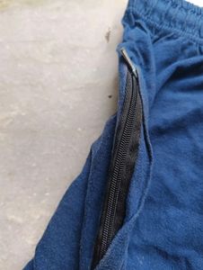Blue Half Shorts For Daily Use Stretchable