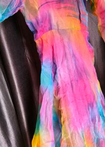 handstiched Colorful organza nyra dress