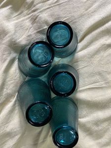 Blue Textured Drinking Glasses set of 5
