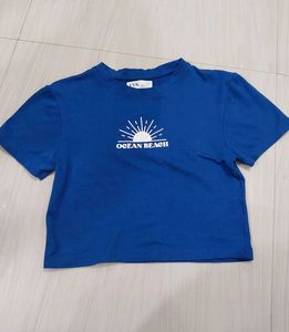 Navy Blue Crop Top
