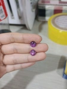 purple smile earring stud