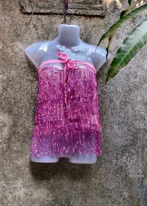 VNM. Pink Sequin Tube Top