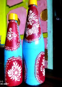 Hand-Painted Decorative Bottles