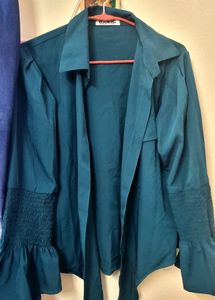 Green Shirt Like Wrap Top