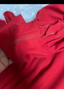 Red Puff Sleeve Turtleneck