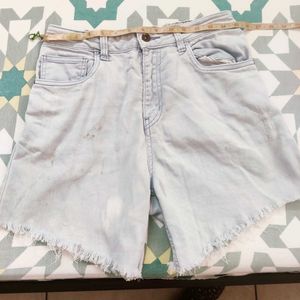 White Top With Denim Shorts