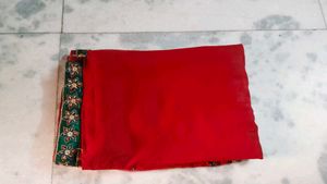 Red Embroidered Saree