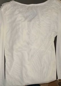 Elegant Korean White Ruffle Top