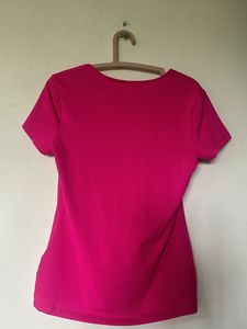 square neck pink fitted top