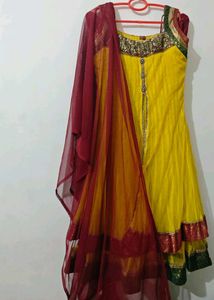 Yellow Anarkali Kurta Set