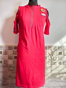 🎁Buy 1, Get 1 Free🎁,Red Cold Shoulder Kurta