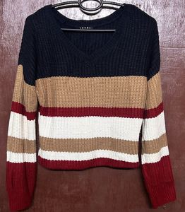 Striped V-Neck Sweater