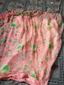 New Light Pink Floral Full Flair Skirt