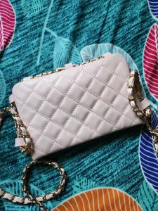 Pink Quilted Crossbody Bag