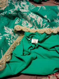 Emerald Green Floral Anarkali Suit