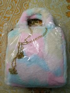Pastel Plush Handbag with Teddy