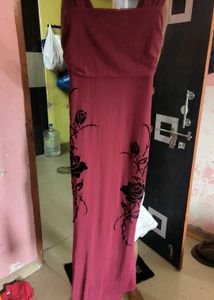 Elegant Maroon Maxi Dress