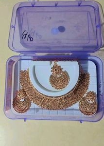 Gorgeous Gems Brass Rose Gold Jewellery Set