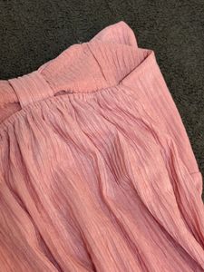 Korean Pink Bow strapless Mini Dress