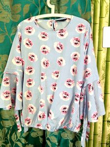 stylist sky blue top for outing