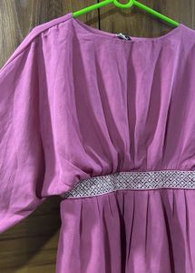 Mauve Cinched Waist Top