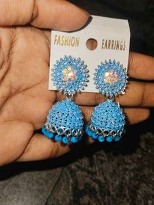 Blue Jhumka Earrings