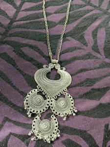 Boho Silver Statement Necklace