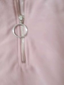 Korean Pink Hoodie With Zip