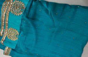 Teal Embellished Saree