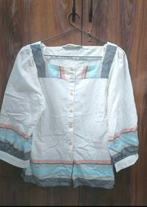 White Button-Down Top