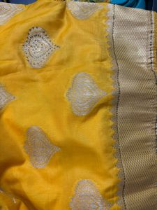 Yellow Banarasi Silk Saree