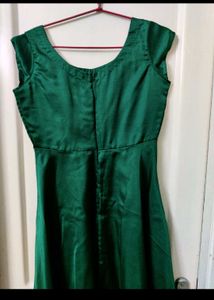 Magenta And Green Flowy  Dress