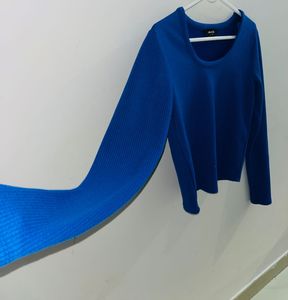 Blue Ribbed Pullover From Max