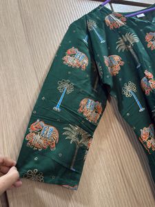 Green Elephant Print Kurti