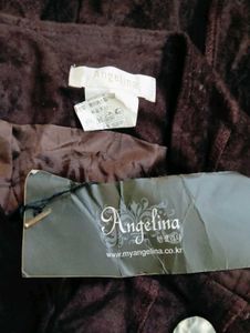 Brown Buttoned A-Line Skirt