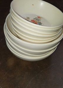 6 Plate Dinner Set Dishes,Bowl Plastic Kichthen
