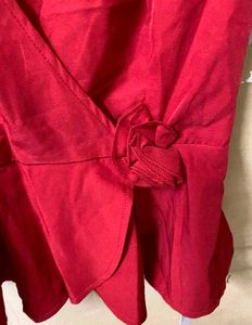 Red V Neck Top