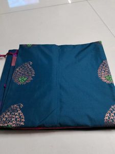 Elegant Mayil Blue Soft silk Saree