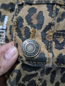 Tiger/Leopard Print Denim Jeans