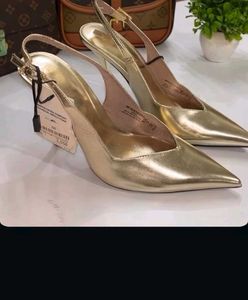 Zara Gold Slingback Heels