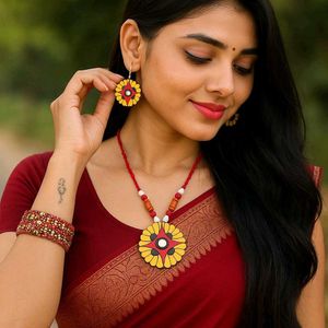 Unique Handmade Terracotta Jewelry set