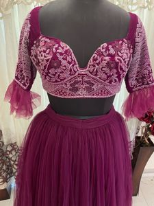Magenta Embellished Lehenga Choli