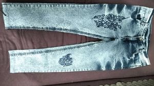Embroidered Denim Jeans