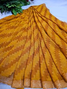 mustard saree, stylish and party wear saree for wo