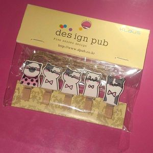 Cute Cats Wooden Paper Clips 🐱